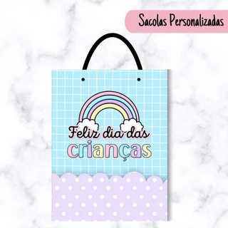 KIT SACOLINHAS PERSONALIZADAS DIA DAS CRIANÇAS - PEQUENAS - IDEAL PARA LEMBRANCINHAS