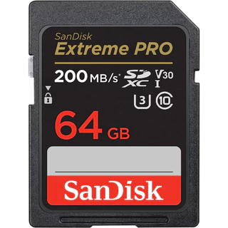 Cartão de memória 64GB Extreme PRO SDXC UHS-I - C10, U3, V30, 4K UHD, cartão SD