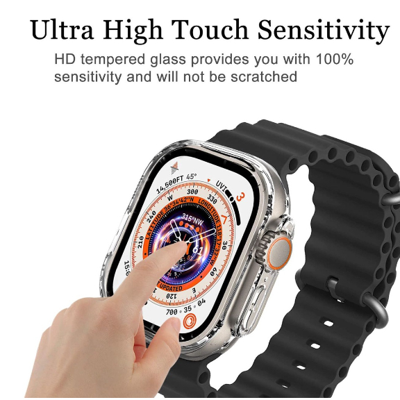 Case Capa Silicone transparente fechado Apple Watch Ultra 49mm E X8 49mm