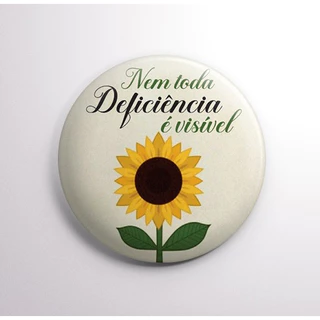 Botton Deficiência Oculta Não Visual 2,5cm 3,5cm 4,5cm Girassol Botum Boton Broche Pin