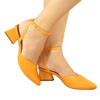 Scarpin Feminino Bico Fino Mule Salto Triângulo Lançamento
