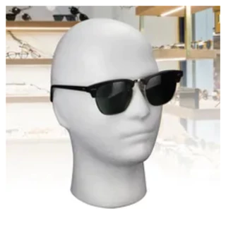 Cabeça Porta Peruca De Isopor Manequim Masculina - Chapéu, Óculos - Protese