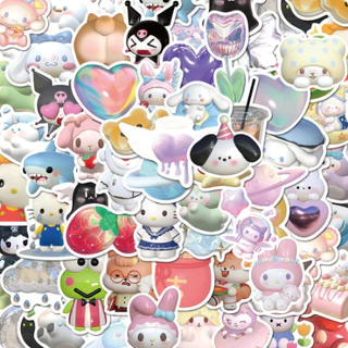Adesivos Hello Kitty e outros Desenhos Animados Kawaii - kit com 51pcs- A prova d' água - Aleatórios