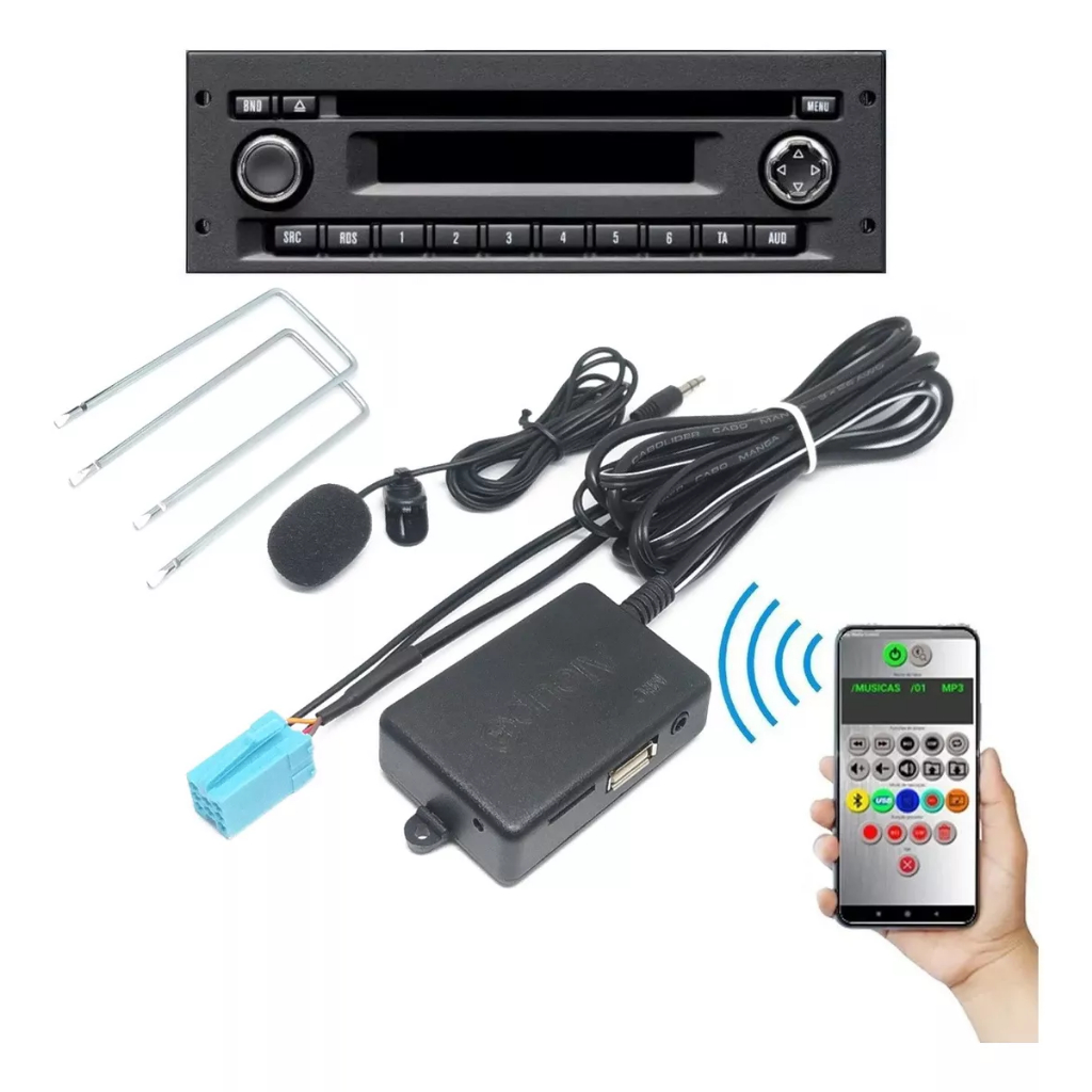 Adaptador Interface MP88 SCANIA Bluetooth USB MicroSD MP3 chamadas app ...