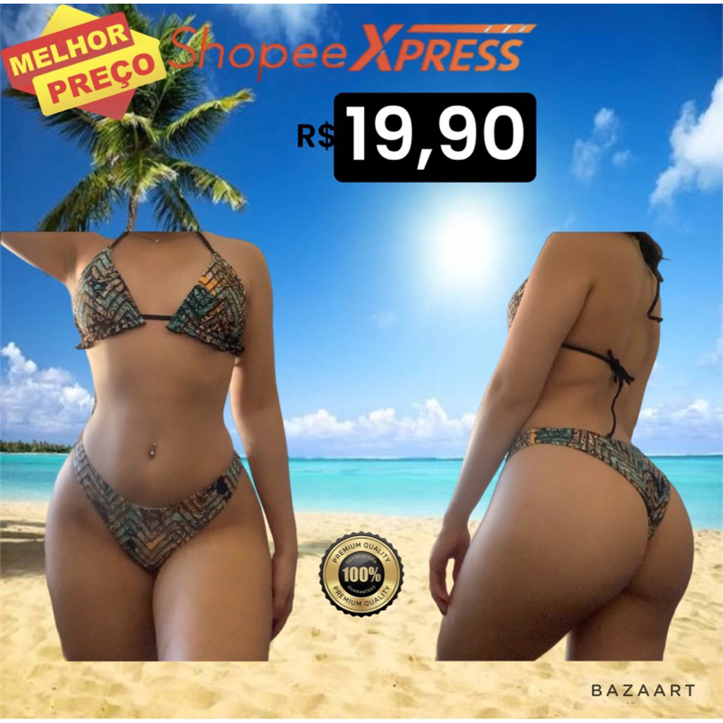 Biquíni moda hot sale praia 2019