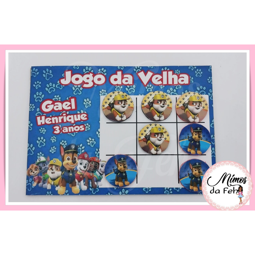 Paw patrol Patrulha Canina Jogo da Velha