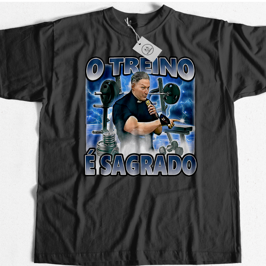 Camiseta Básica Algodão Padre Marcelo Rosse O Treino É Sagrado