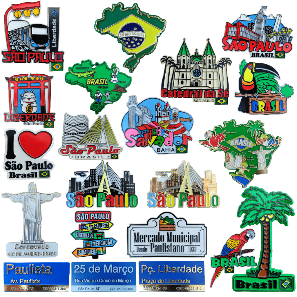 Imãs de geladeira Brasil e Símbolos de suas belezas Cristo Redentor