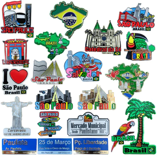 Imãs de geladeira Brasil e Símbolos de suas belezas Cristo Redentor em Oferta na Shopee