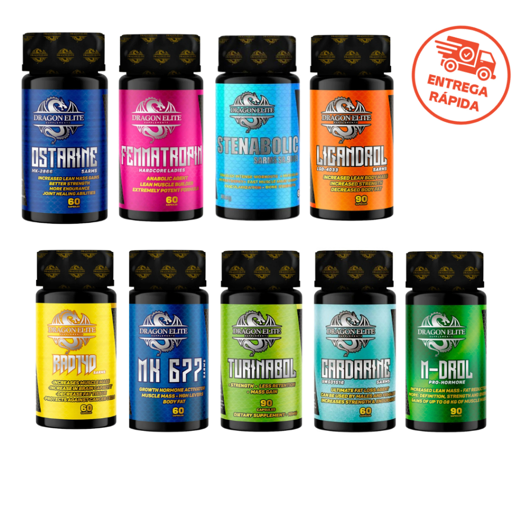 Linha De Suplementos Completa Dragon Elite Sarms - Cardarine, Ostarine, Ligandrol, Rad, Mk-677, Stenabolic, Femmatropin ...