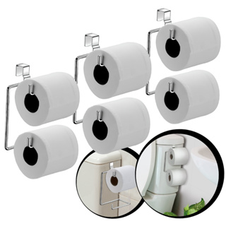 Kit 3 Suporte Porta Papel Higiênico Duplo Para Caixa Acoplada Cromado Aramado Prata COM NOTA FISCAL 19X12,5CM