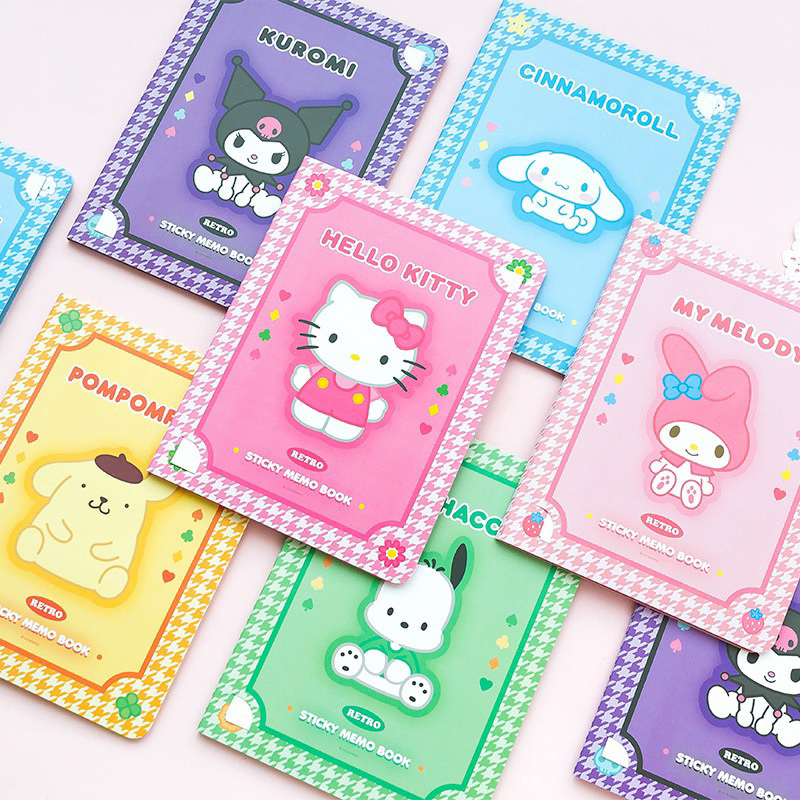 Caderno com bloco de notas Sanrio Kawaii Hello Kitty Kuromi My melody