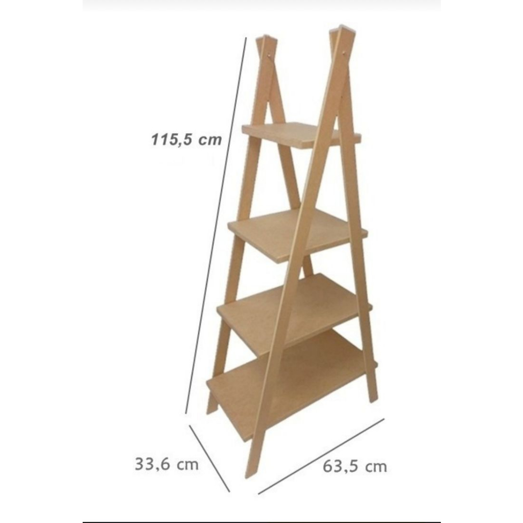 Escadinha De Chao 4 Andares Oferta Especial Mdf Cru