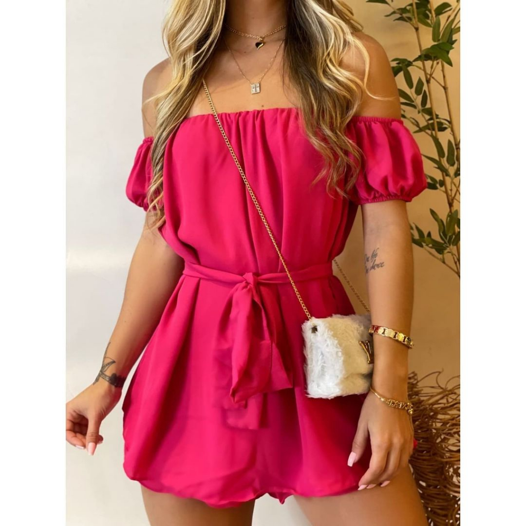 Macaquinho Curto Soltinho Em Viscolinho Verão Moda Blogueira | Shopee ...