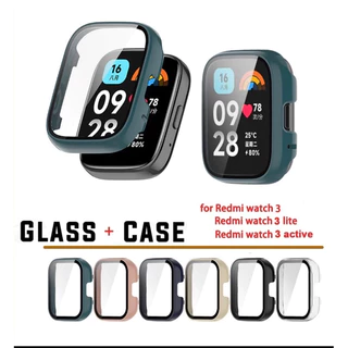 W.BILL Para Redmi Watch 3 Hard PC Case Capa Protetora De Tela De Vidro Temperado