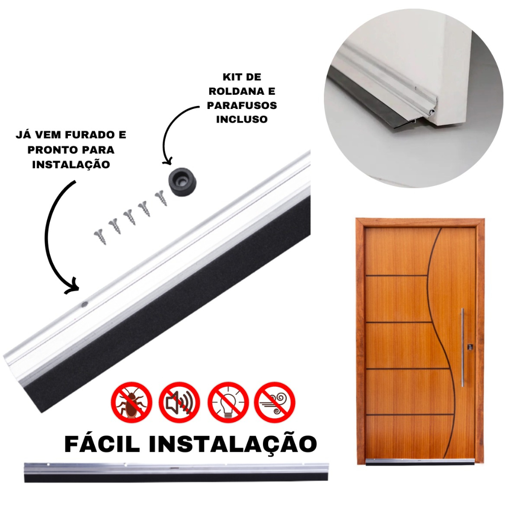 Protetor De Porta Impermeavel Veda Porta De Aluminio 70, 80, 90cm e 1m envio rapido promoção