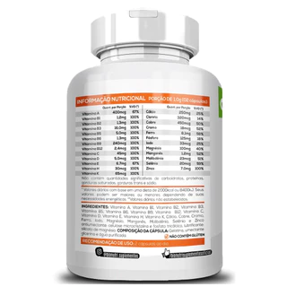 Multivitamínico AZCaps Para Todos De A-Z Natural 500mg 120 Cápsulas - ORIGINAL BIONUTRI