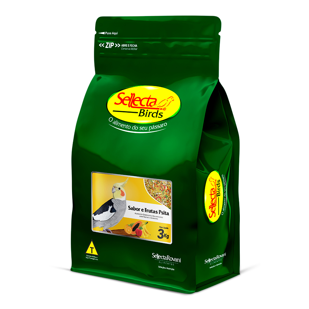 Ração Sabor e Frutas Psita Calopsita Agap. 3kg- Sellecta