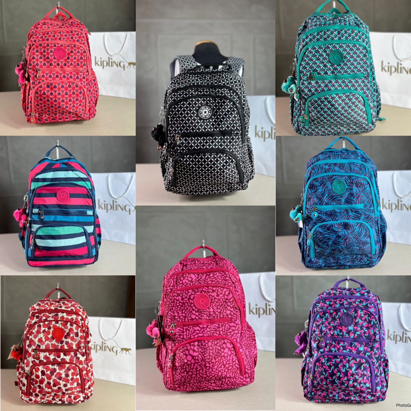 Kipling 🐒 Mochilas escolar acompanha chaveiro de macaco ótimo acabamento reforçada importada várias repartições impermeável grande