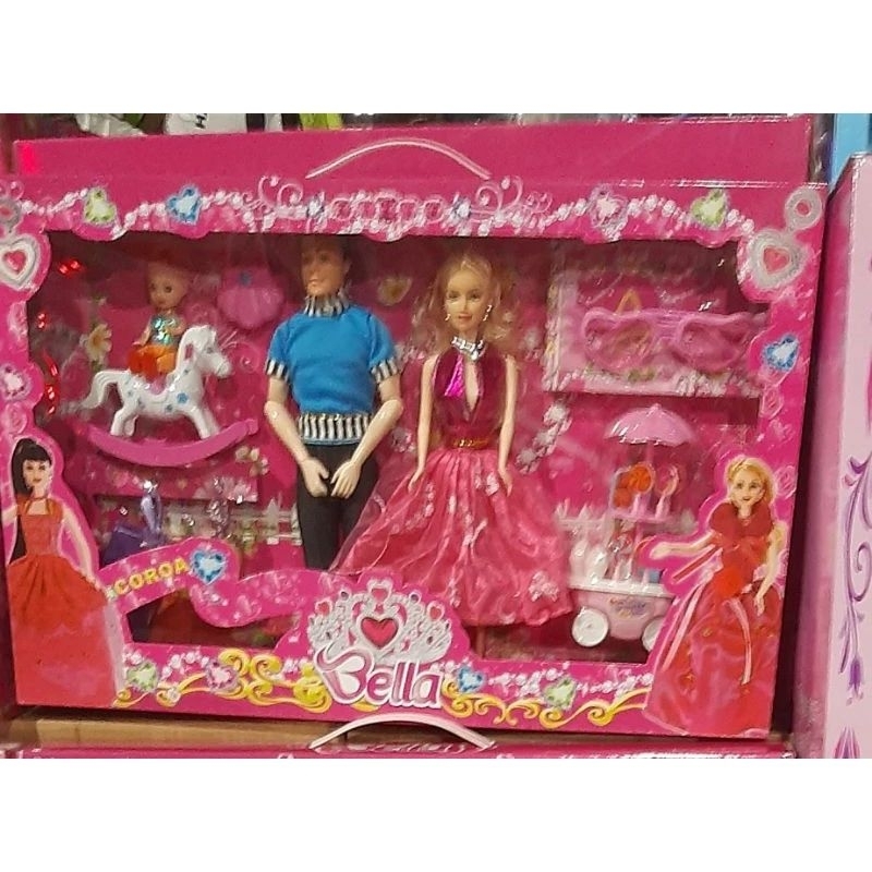 30cm Ken e Barbie Dolls Grávida com Barrigas Grandes, Família de 6