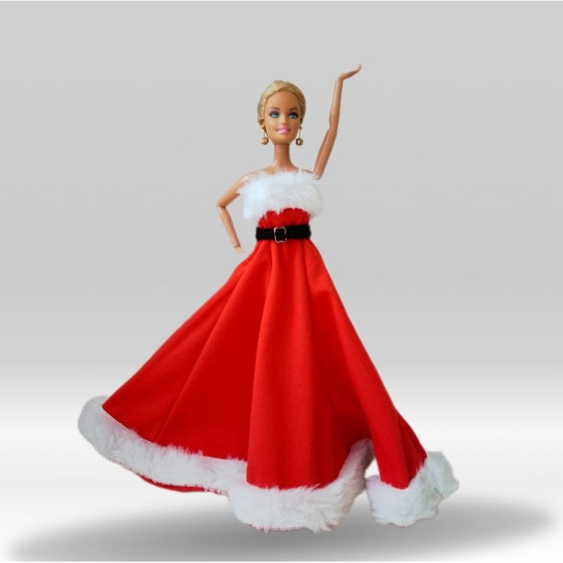 Carocheri roupas boneca barbie vestidos vestido vestido vestido com sapato  vestido conjunto presente de aniversario de natal de natal 69