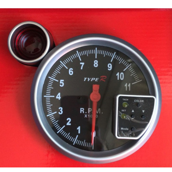 Rpm Relógio Conta Giro Universal Led 127mm (fundo preto) 12v Carro