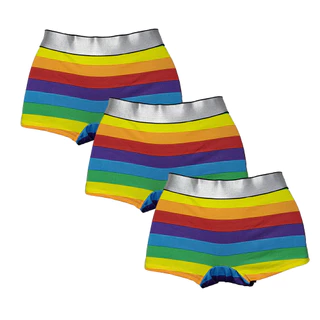 Kit 3 Cuecas Boxer Femininas LGBT Arco Íris Orgulho | 510