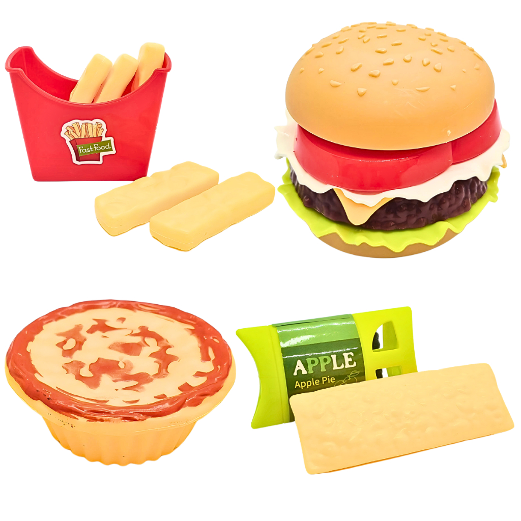 comida brinquedo - Playset hambúrguer infantil realista com bandeja, Brinquedo comida infantil fofo para berçário, jardim infância, jogo cozinha  colorido para Ngumms