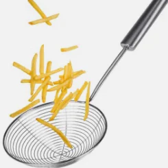 Escumadeira Aramada Resistente Fritura Inox 34,5CM De Comprimento Batata Pastel Resistente Multiuso Universal em Oferta na Shopee