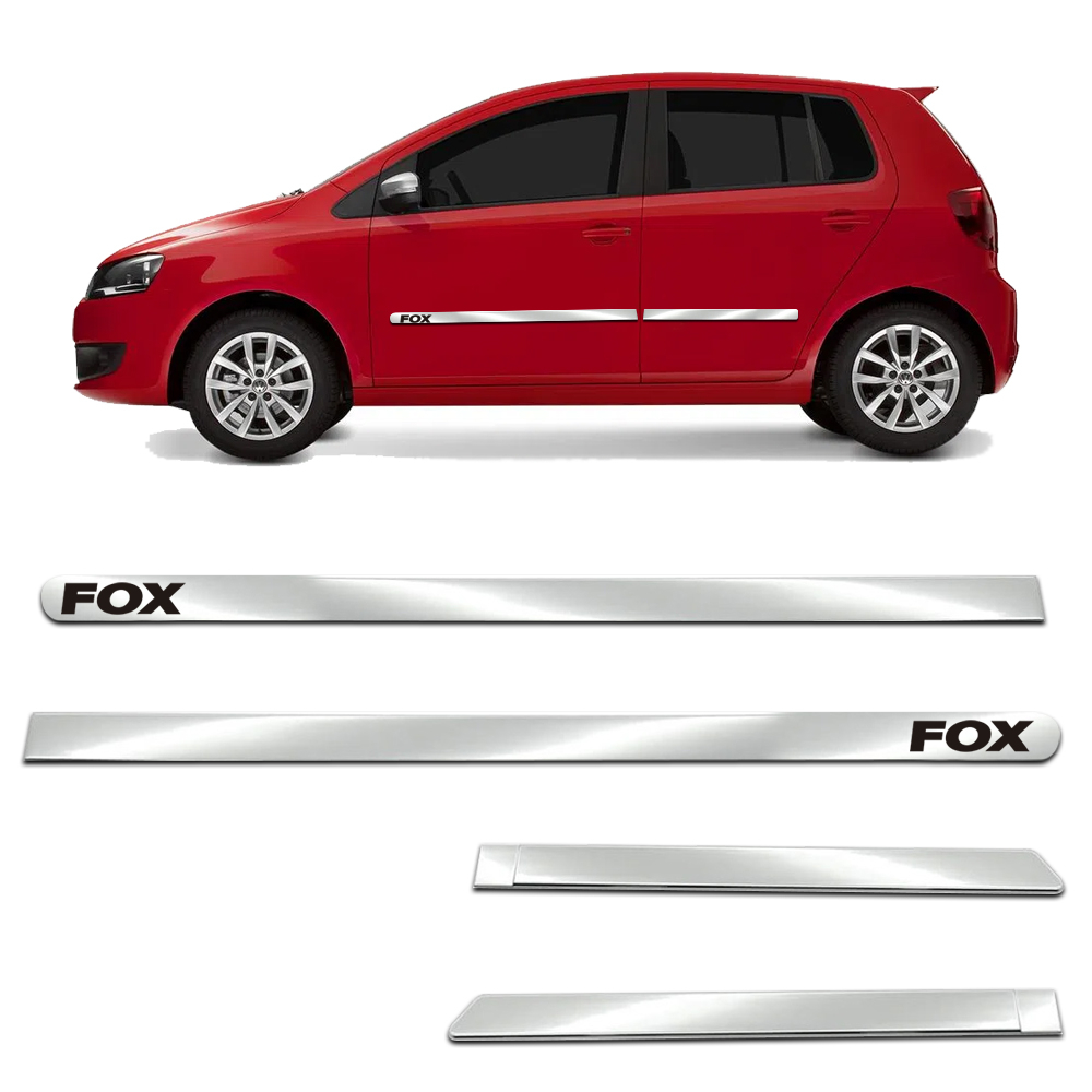Aplique Friso Lateral Kit Cromado Largo Fox 2011 2012 2013 2014 2015 ...