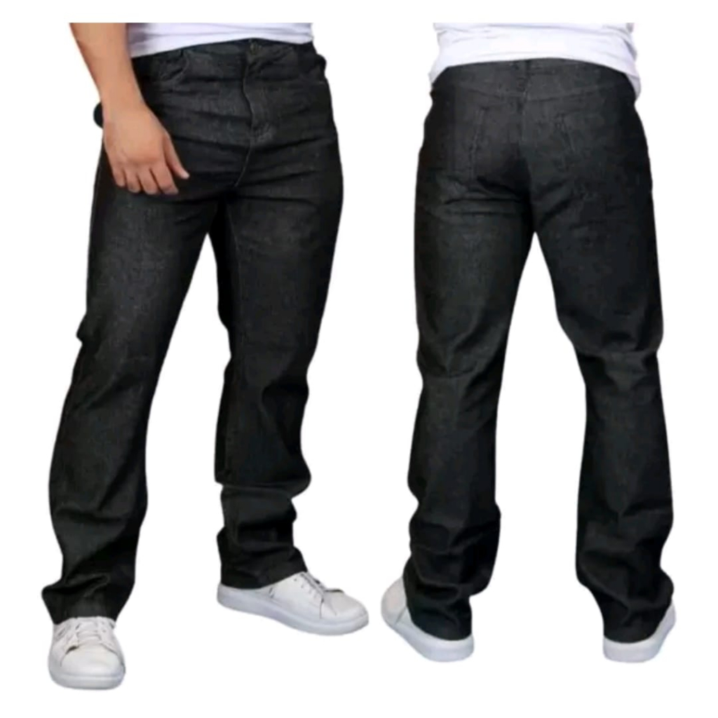 Calça jeans hot sale preta masculina tradicional