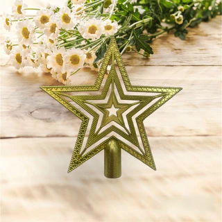 Ponteira Estrela Vazada Para Árvore De Natal Enfeite 9.5cm /15cm Decoração