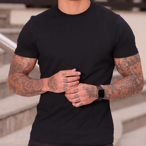 Camisa Masculina Lisa Malha Premium 40.1 do P ao G3 - Camiseta Padrão Shopping