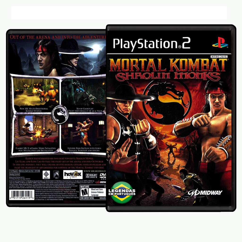 Mortal Kombat: Shaolin Monks - PS2 ISO (PT-BR) 