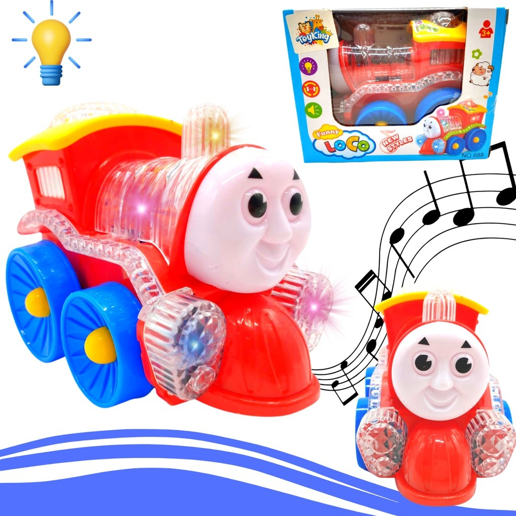 Trenzinho Musical Infantil Á Pilha Bate E Volta Com Luzes