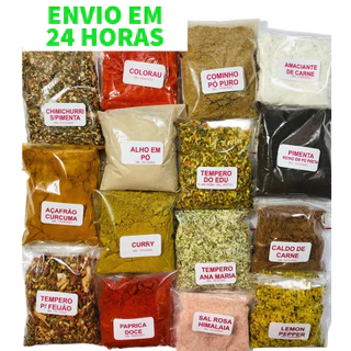 Temperos E Especiarias Com Kit 15 temperos (50 gramas cada) Total 750gr
