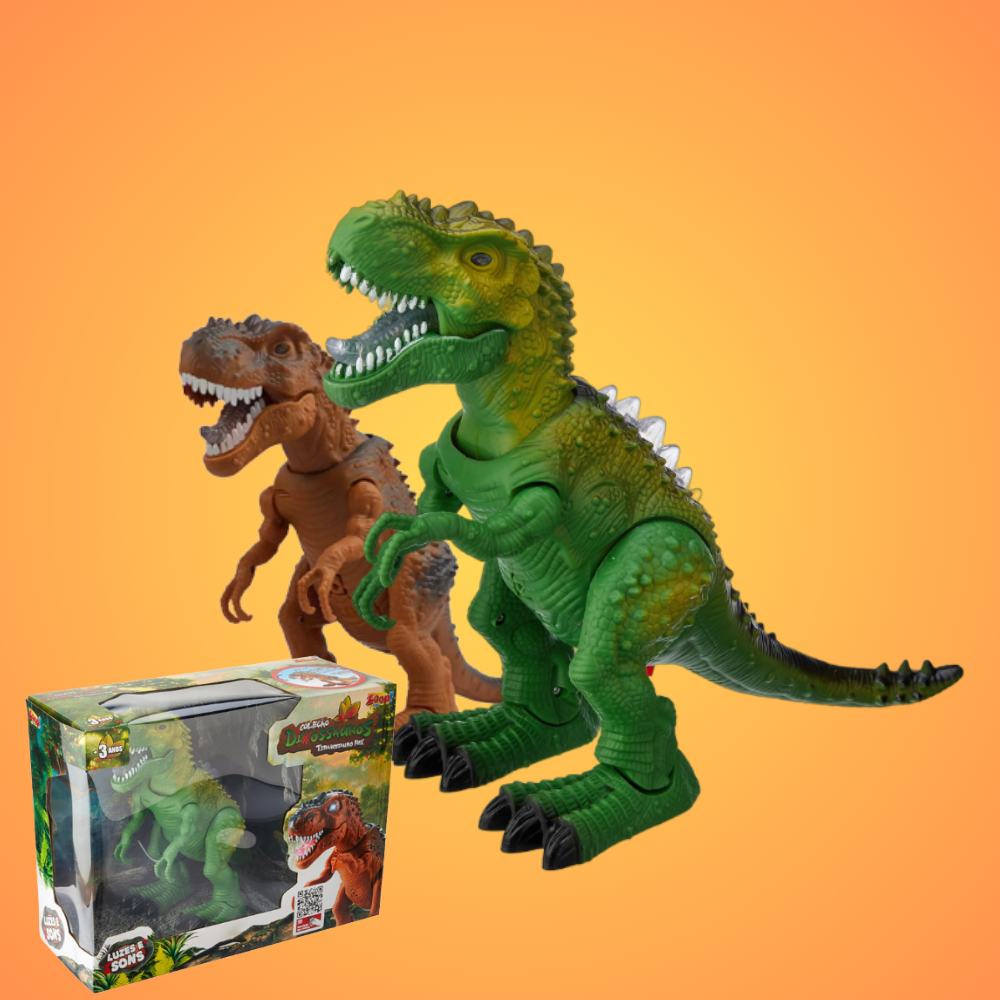 Brinquedo de Dinossauro Tiranossauro Rex Grande que Acendea Luz, faz ...