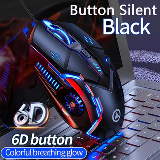 Mouse gamer com fio para jogo, rgb, silencioso, mecânico, ergonômico, com led backlit, usb, para jogos de PC