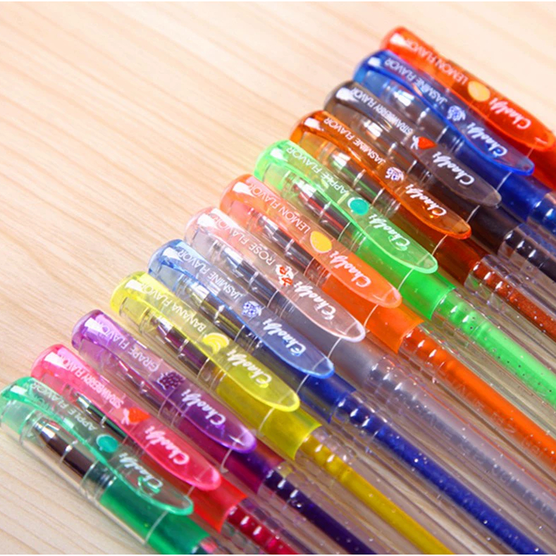 Caneta Canetinha Color Gel Com Glitter Diversas Cores
