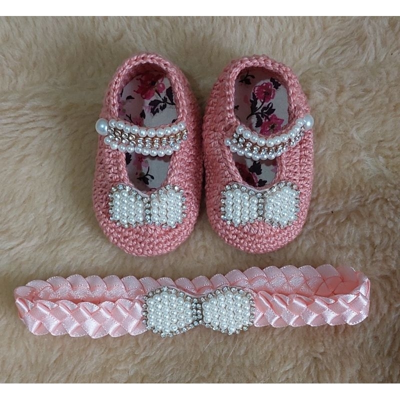 sapatinhos de crochê/sapatinhos meninas. | Shopee Brasil