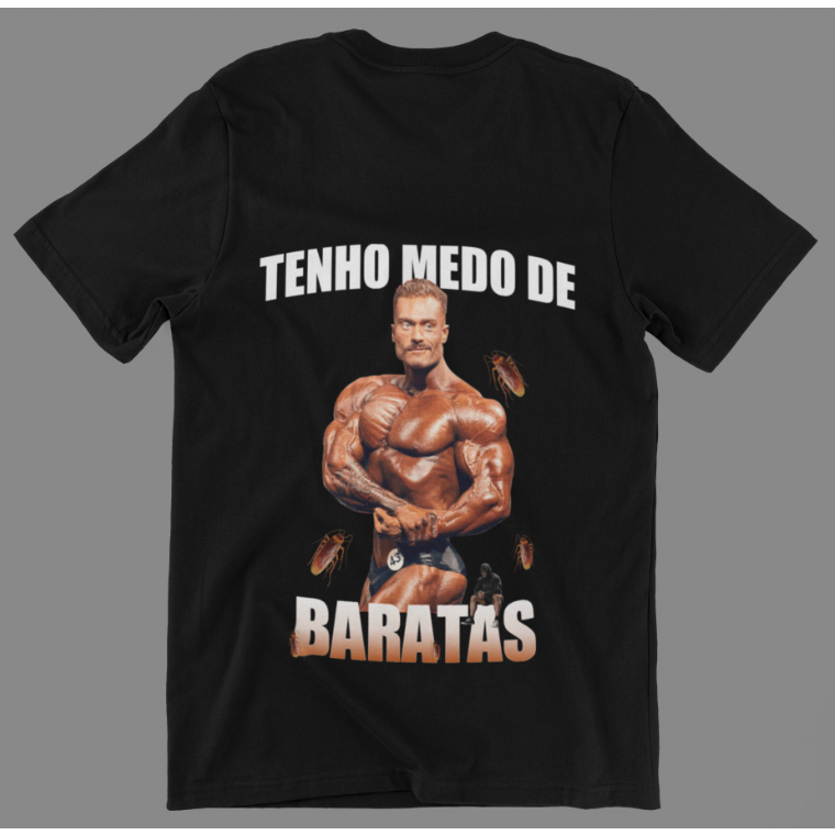 Camiseta Camisa Academia-Tenho Medo de Baratas