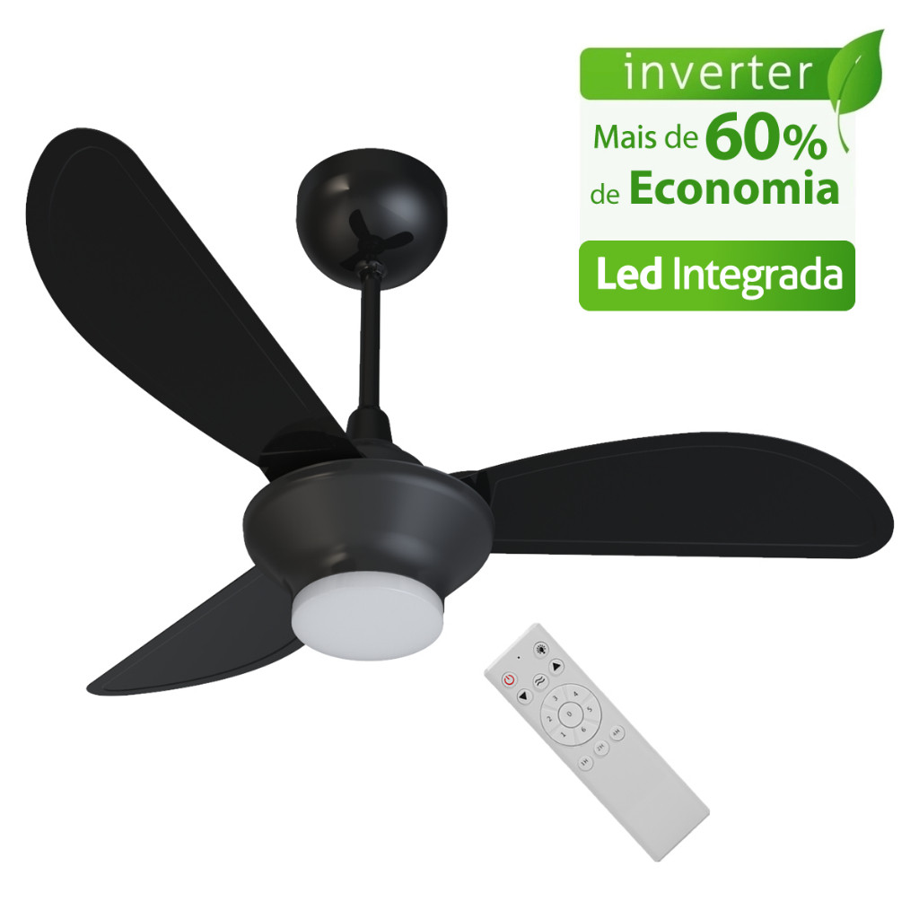 Ventilador de Teto Ventisol Wind Plus Inverter Controle Remoto Led Integrada - Bivolt
