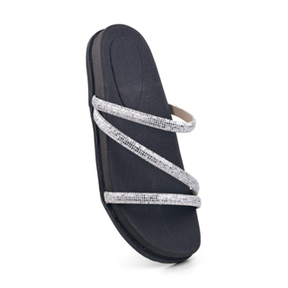 Sandália Feminina Birken Papete Confortável Rasteirinha Tiras Brilho Promoção