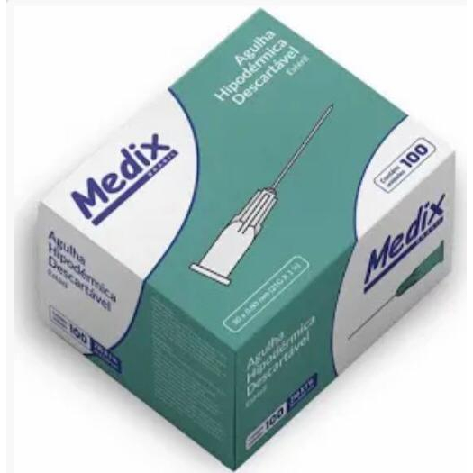Agulha hipodermica 30x8 cx c/100 - MEDIX | Shopee Brasil