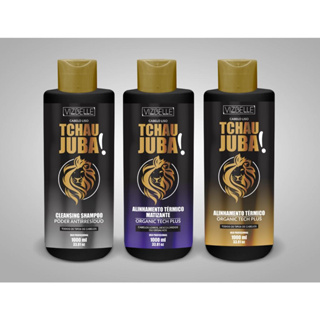 Combo Alinhamento Térmico Tchau Juba! 3 itens Vizbelle, shampoo anti-resíduo, matizante e para todos os tipos de cabelo