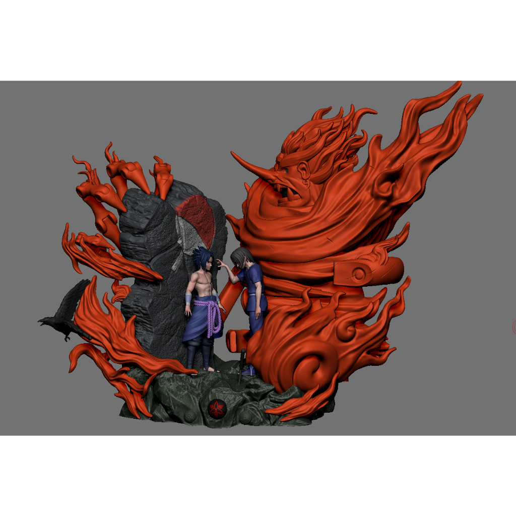 Sasuke Vs Itachi - Naruto - Estátua - Diorama - Figure