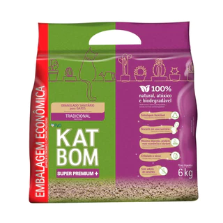Katbom Tradicional Granulado Sanitário para Gatos 6kg em Oferta na Shopee