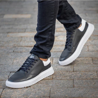 Tenis Masculino casual sneaker sola alta leve e com estilo Casual Na Promoção Cor Preto/B