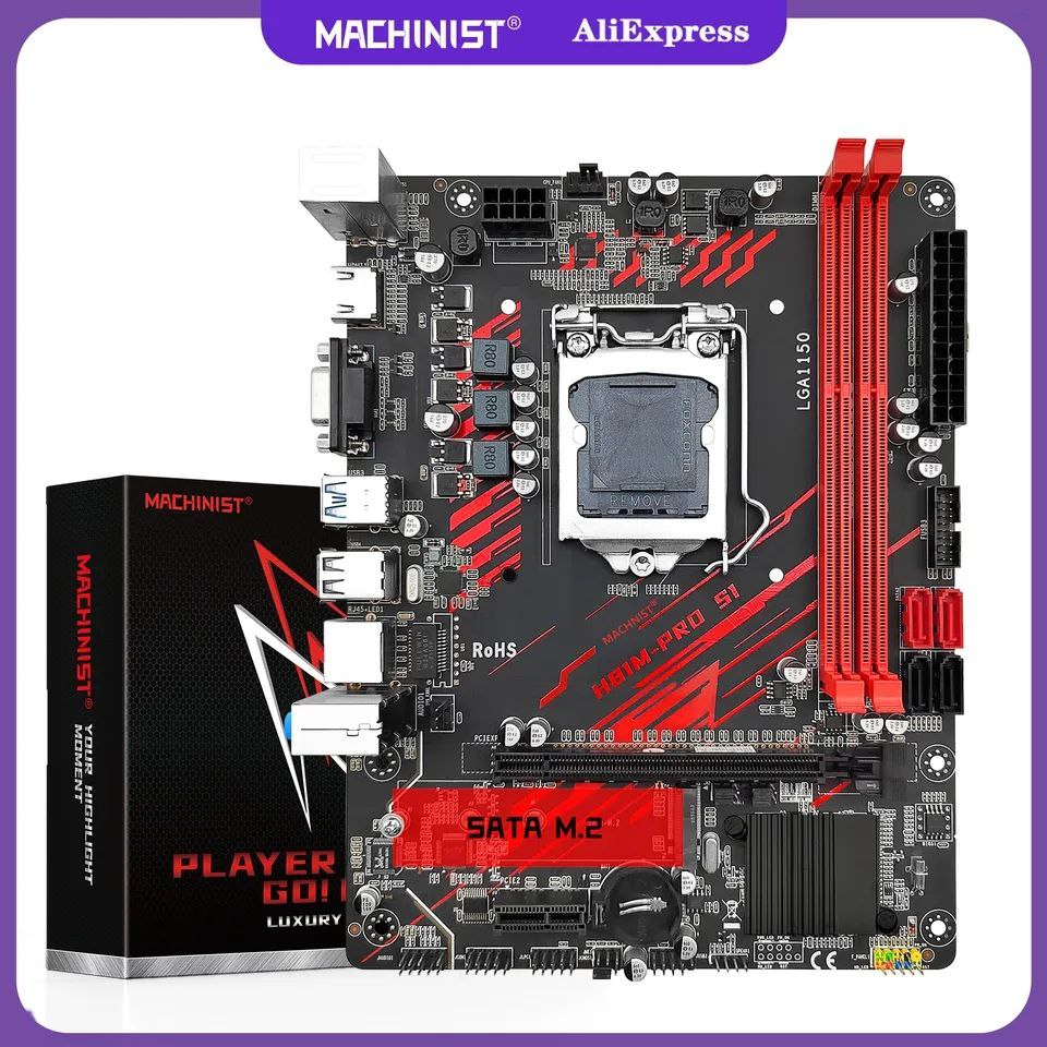 MACHINIST H81 Placa-mãe com suporte LGA 1150 Intel Core i3/i5/i7 CPU Xeon E3 V3 Processador DDR3 Memória RAM SSD SATA M.2