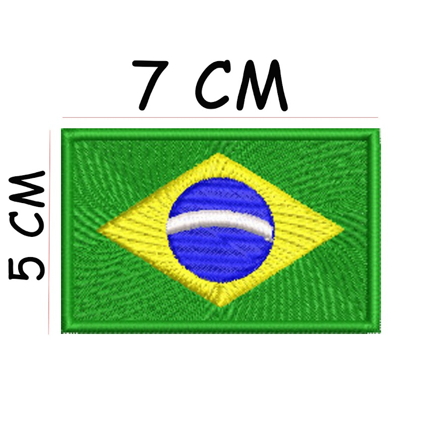 Patch Bordado Bandeira Do Brasil 7 Cm por 5 Cm